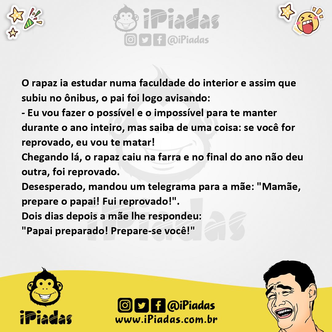Ilustração da piada Estudando no interior no iPiadas