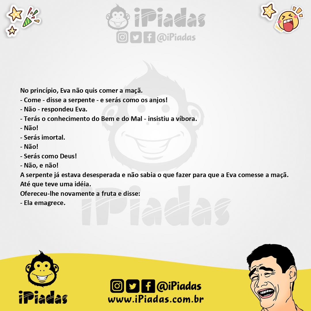Ilustração da piada Eva e a Serpente no iPiadas