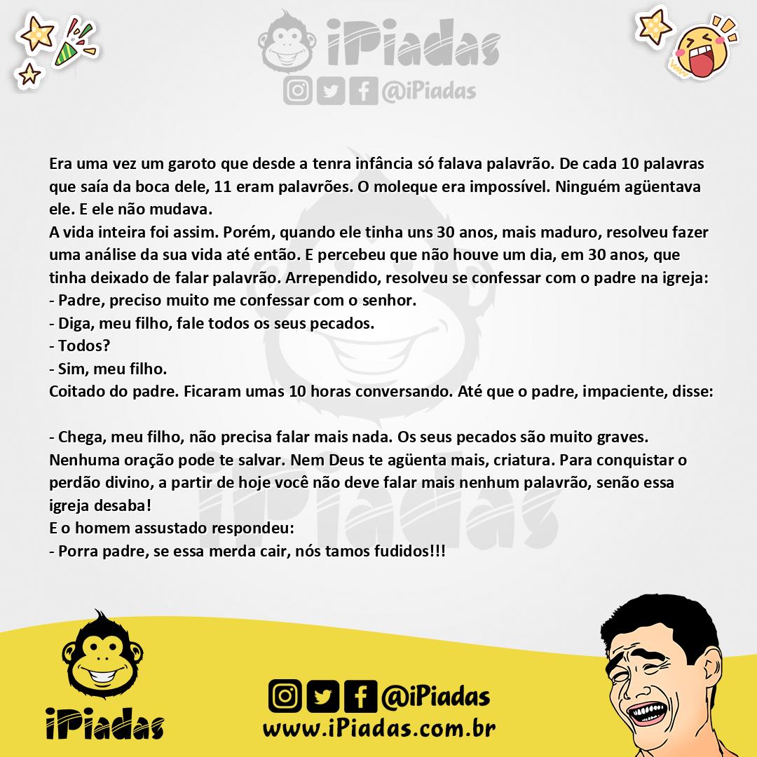 Ilustração da piada Falou muito palavrão no iPiadas