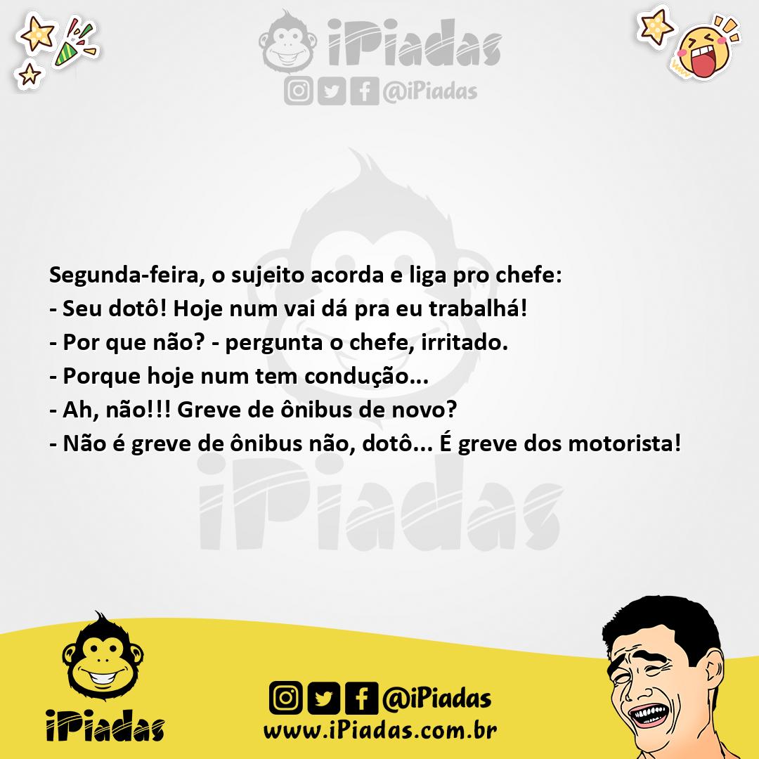 Ilustração da piada Faltando no trabalho no iPiadas