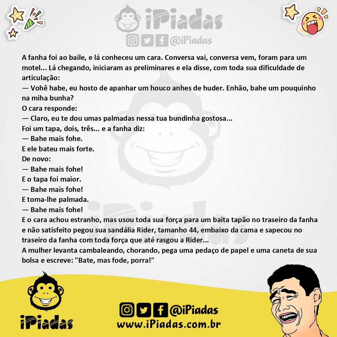 Ilustração da piada Fanha Apanhando no iPiadas