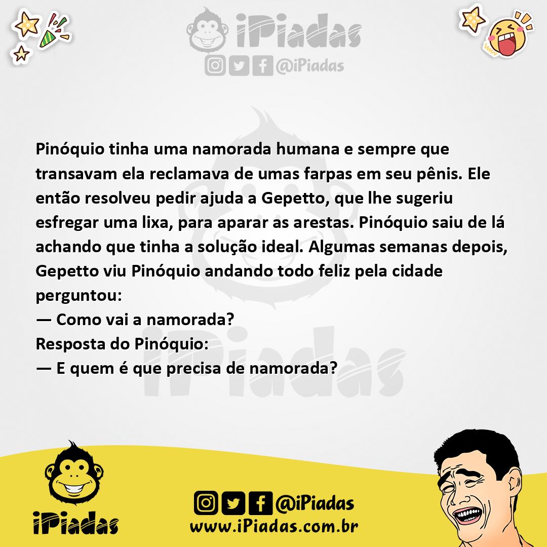 Ilustração da piada Farpas no Pinóquio no iPiadas