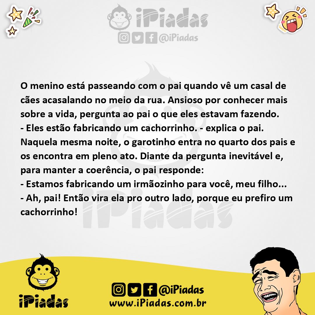 Ilustração da piada Fazendo cachorrinho no iPiadas