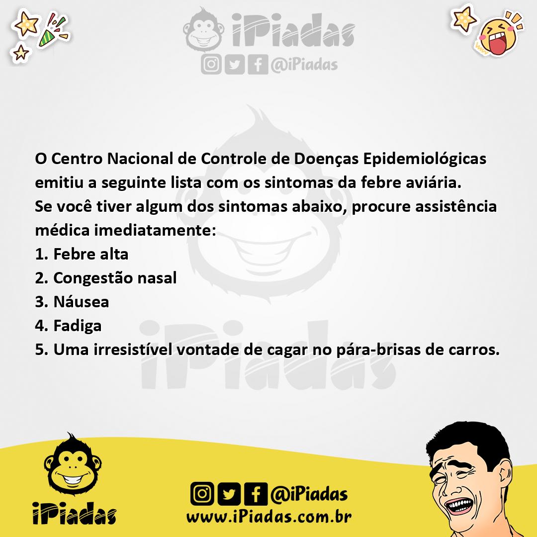 Ilustração da piada Febre Aviária no iPiadas