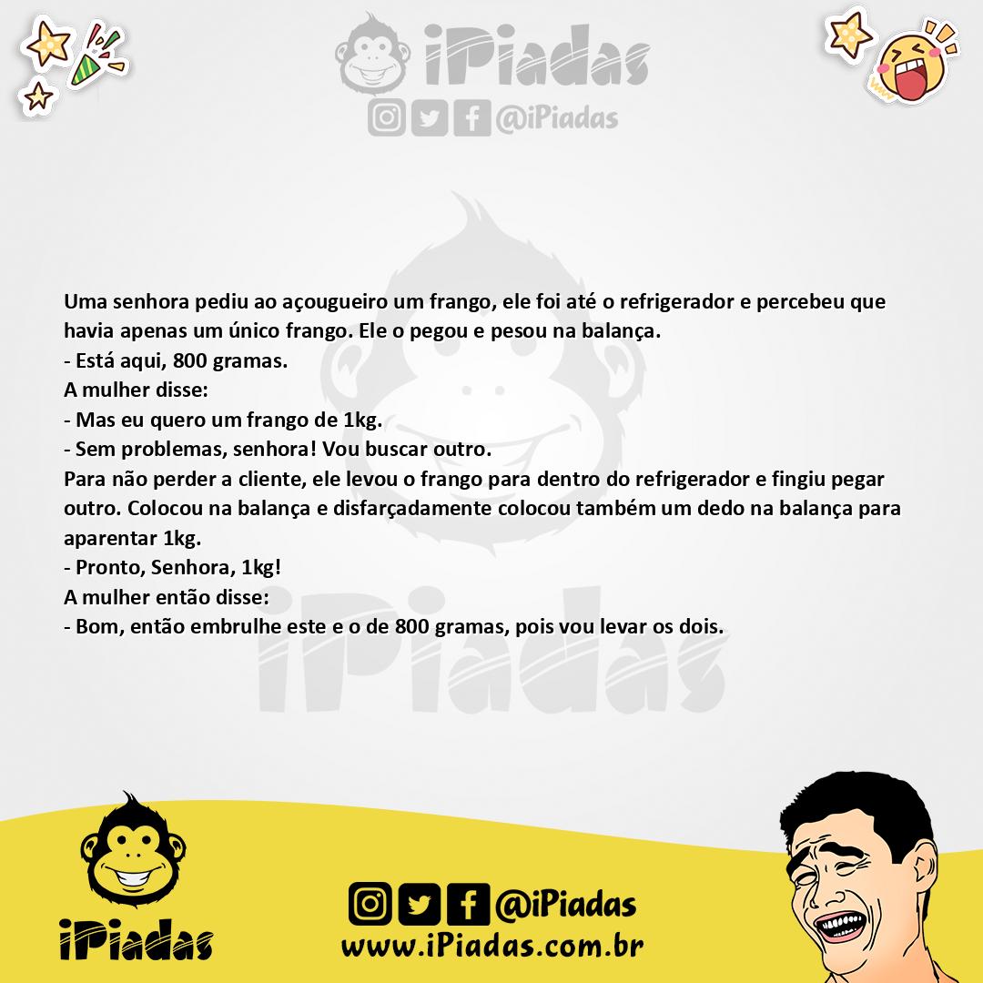 Ilustração da piada Frango de 1kg no iPiadas