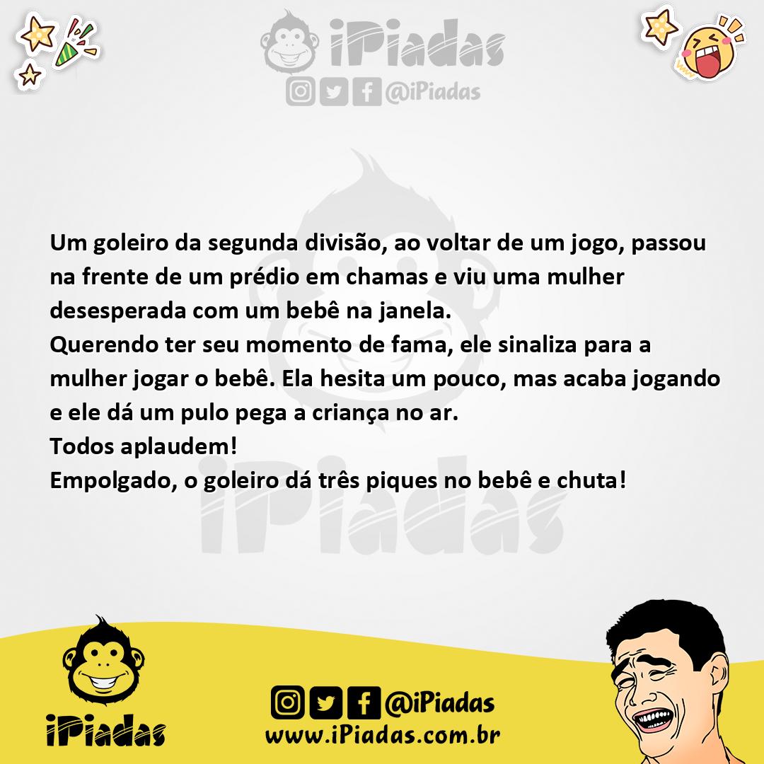 Ilustração da piada Goleiro Herói no iPiadas