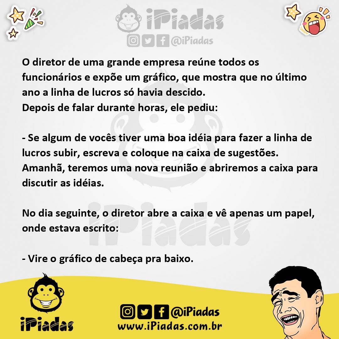 Ilustração da piada Gráfico decrescente no iPiadas