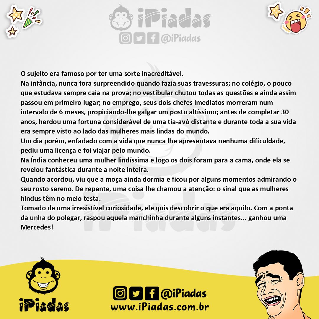 Ilustração da piada Homem de sorte no iPiadas