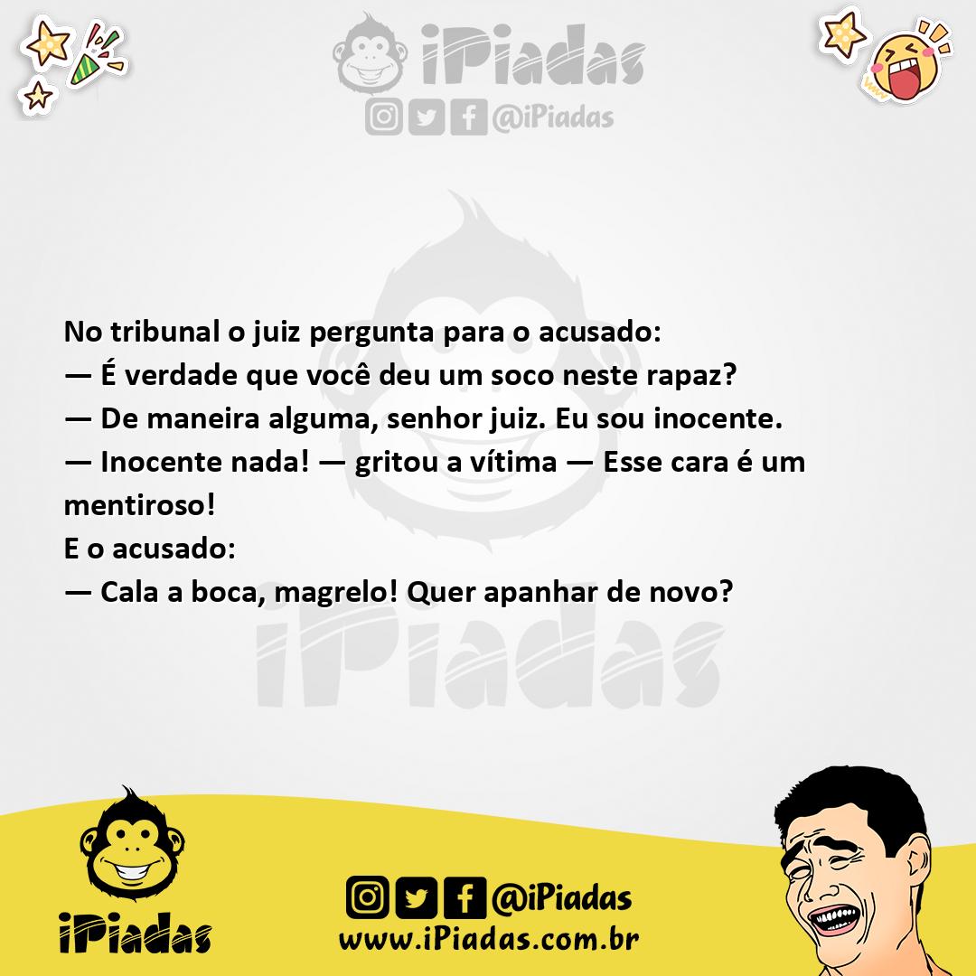 Ilustração da piada Inocente no Tribunal no iPiadas