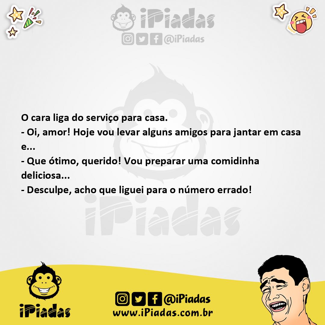 Ilustração da piada Jantar em casa no iPiadas