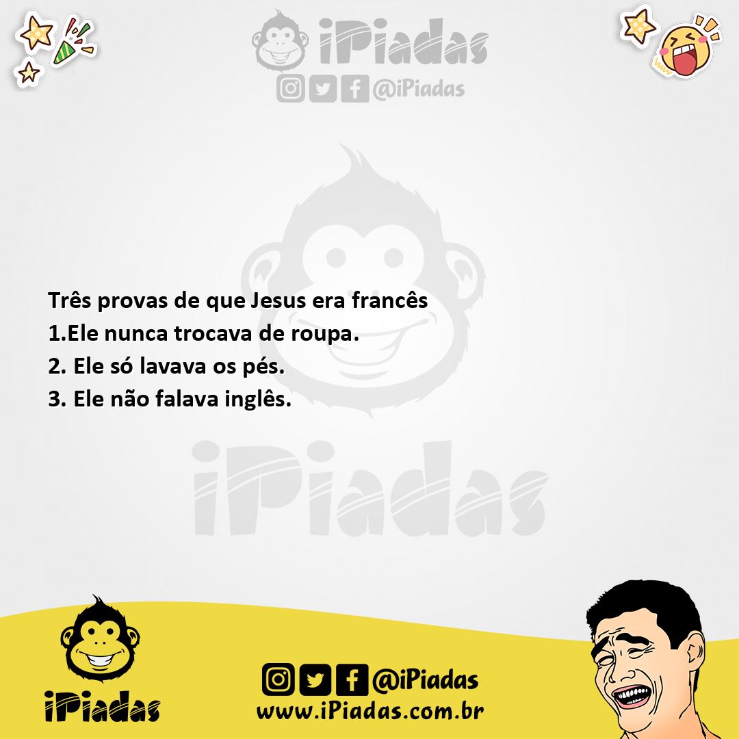 Ilustração da piada Jesus é Francês! no iPiadas