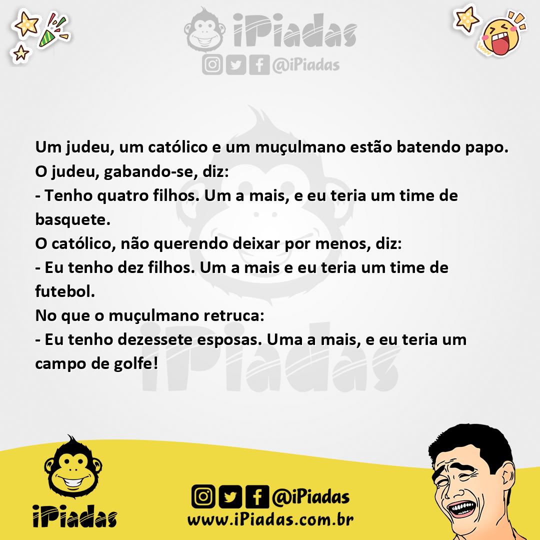 Ilustração da piada Judeu, católico e mulçumano no iPiadas