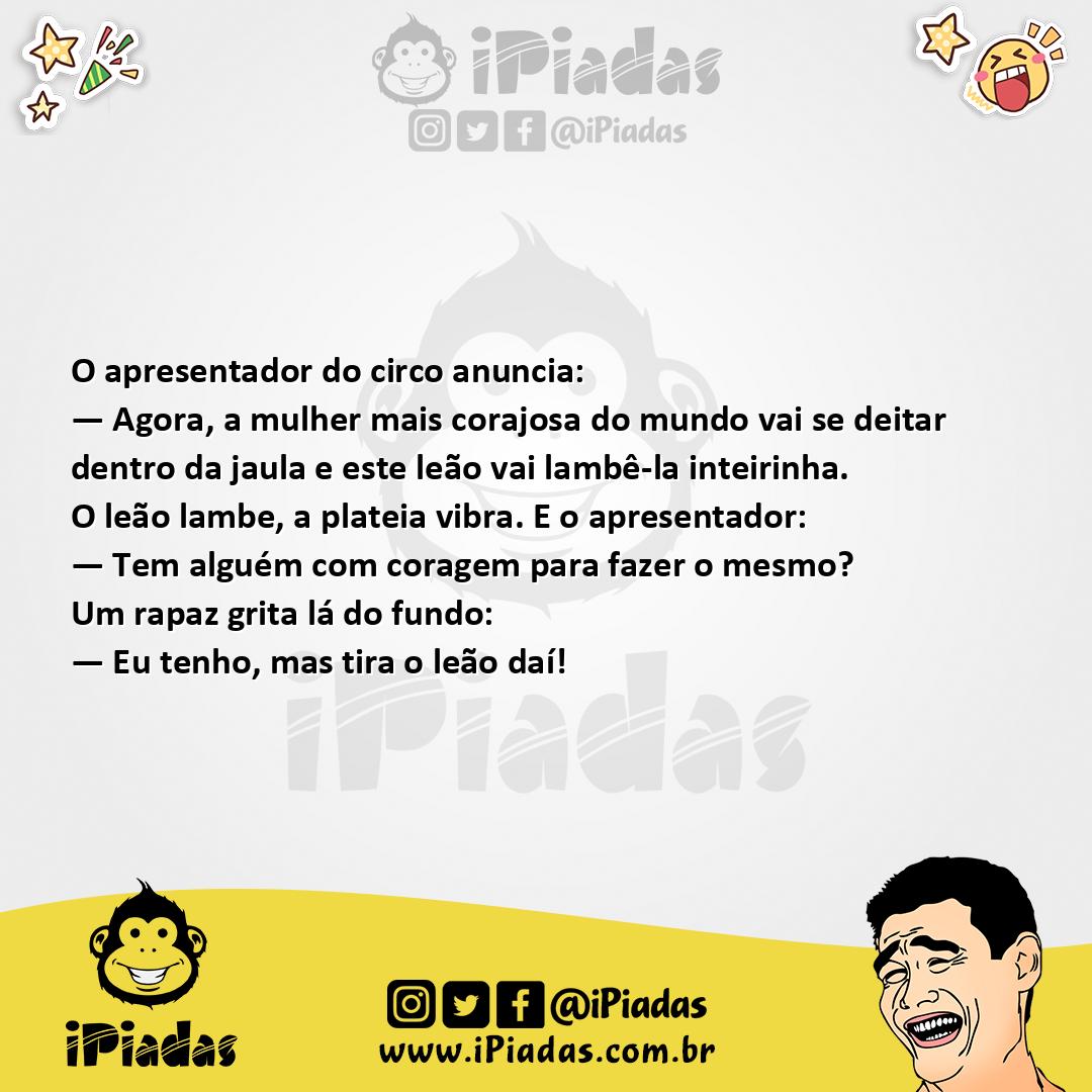 Ilustração da piada Lambida do Leão no iPiadas