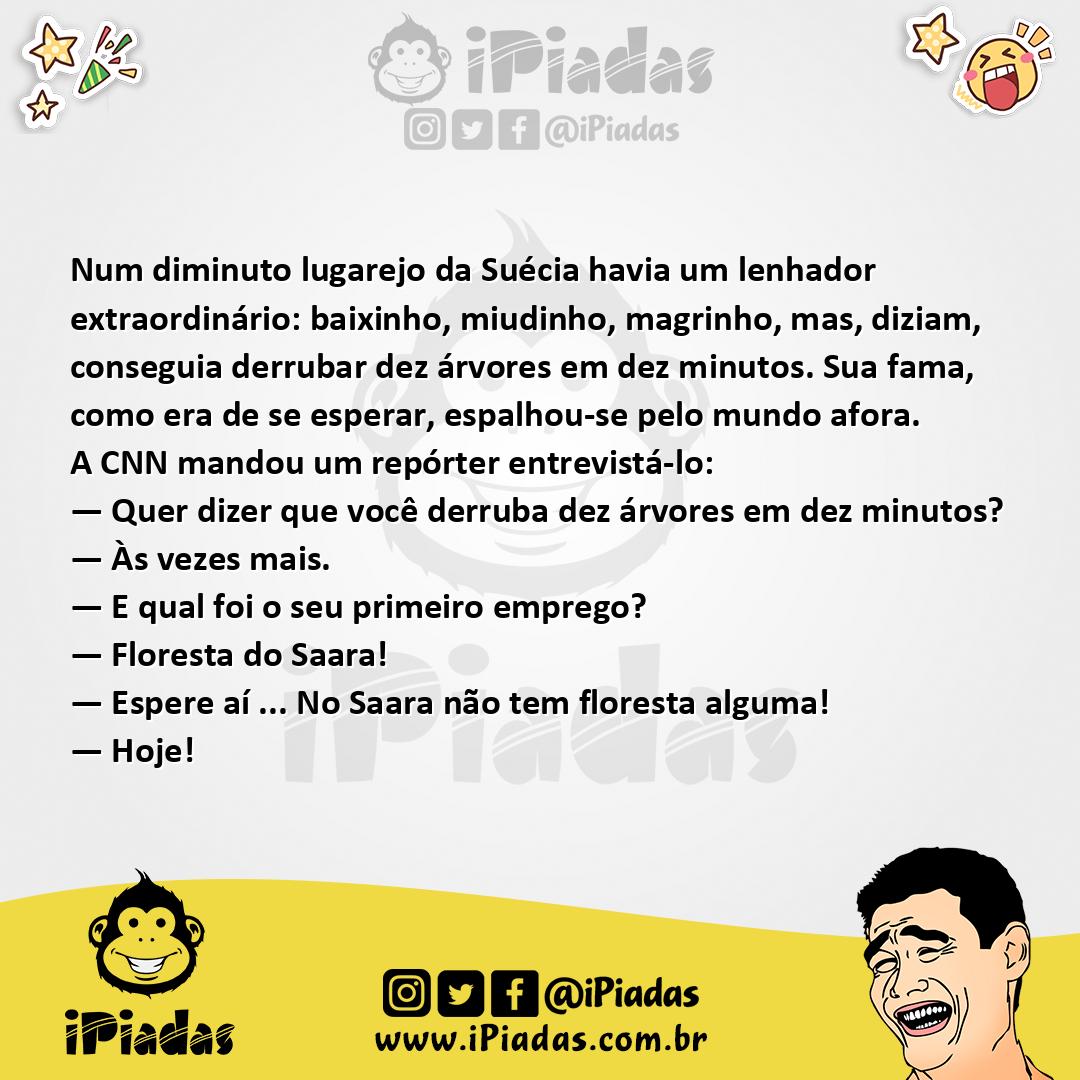 Ilustração da piada Lenhador Extraordinário no iPiadas