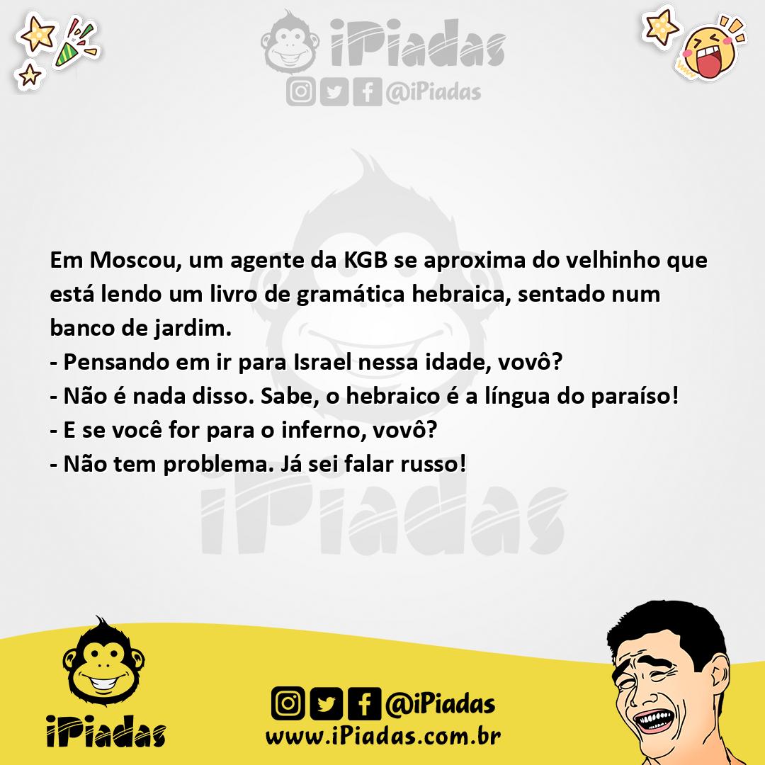 Ilustração da piada Língua do paraíso no iPiadas
