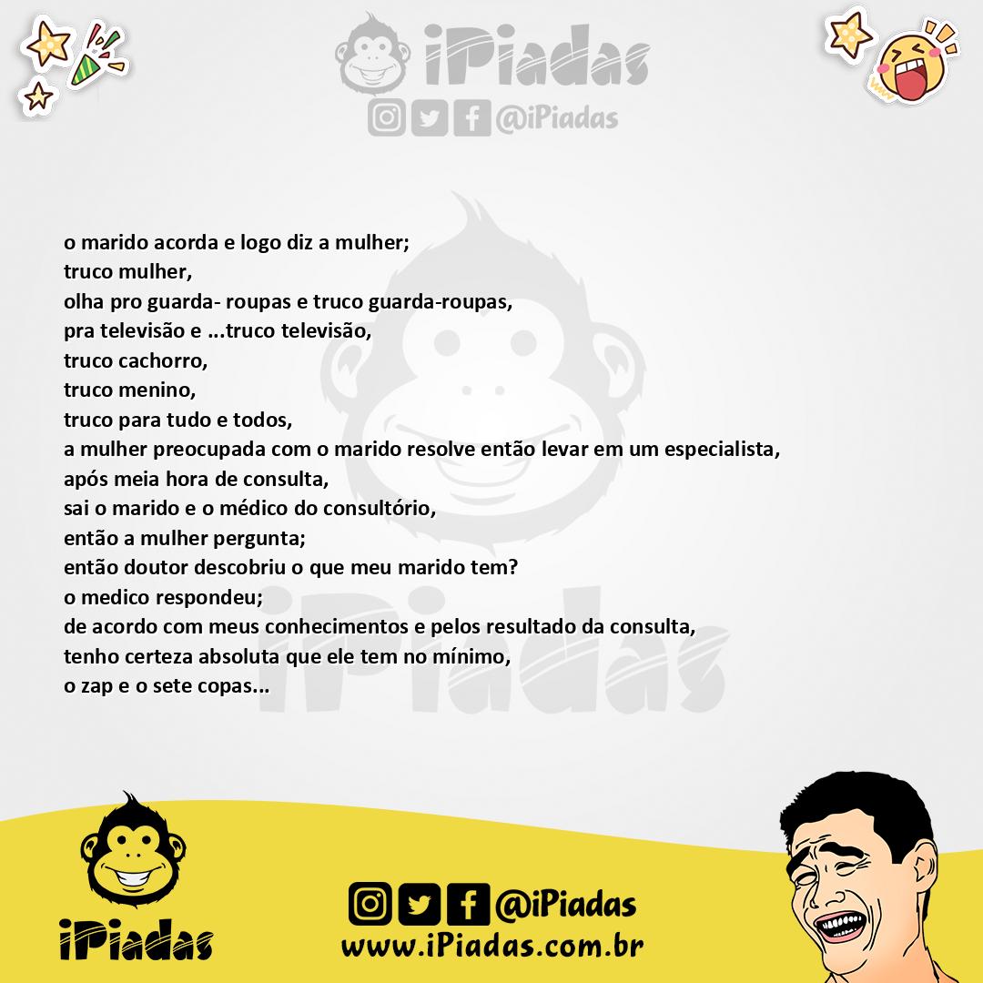 Ilustração da piada Louco por truco no iPiadas