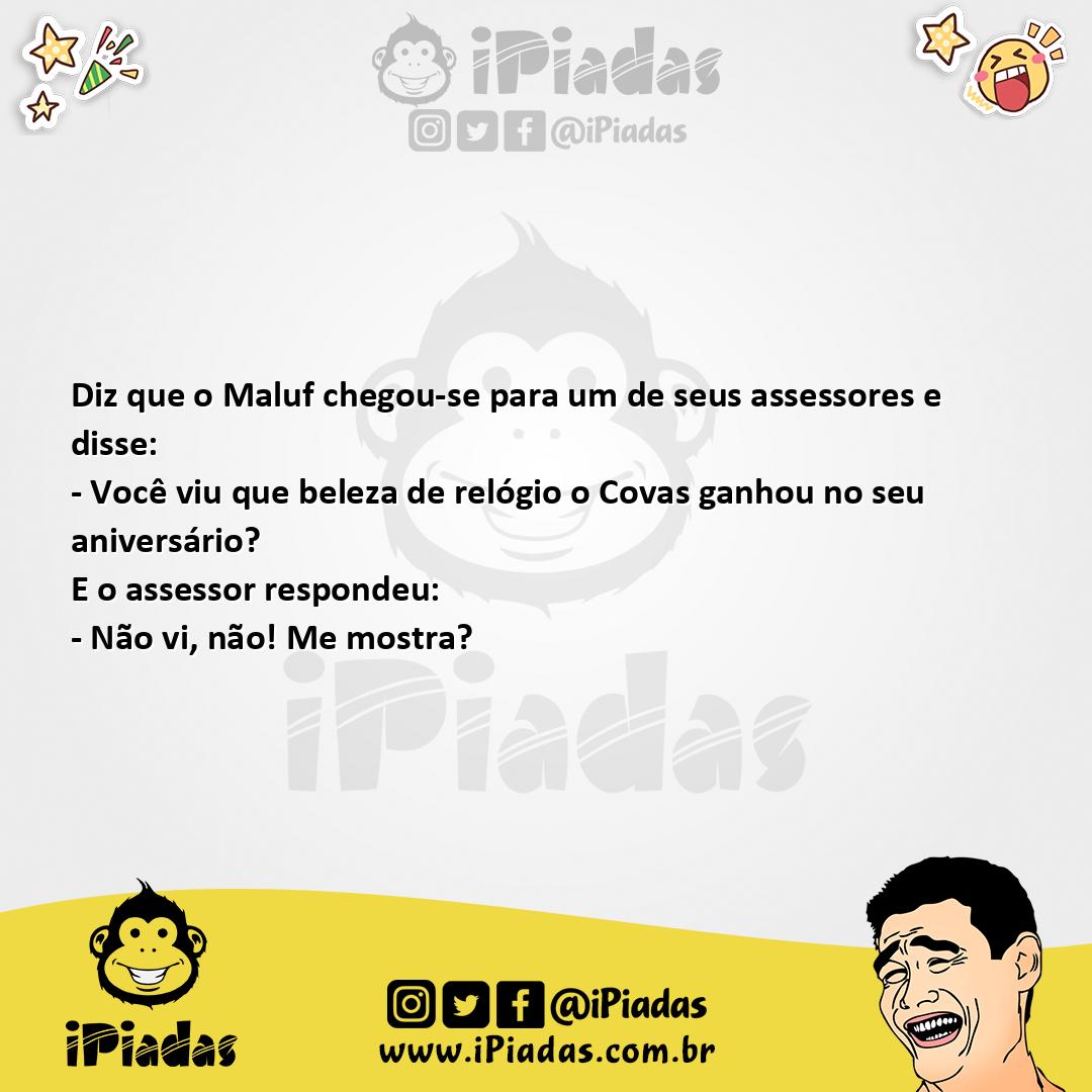Ilustração da piada Maluf e o Relógio no iPiadas