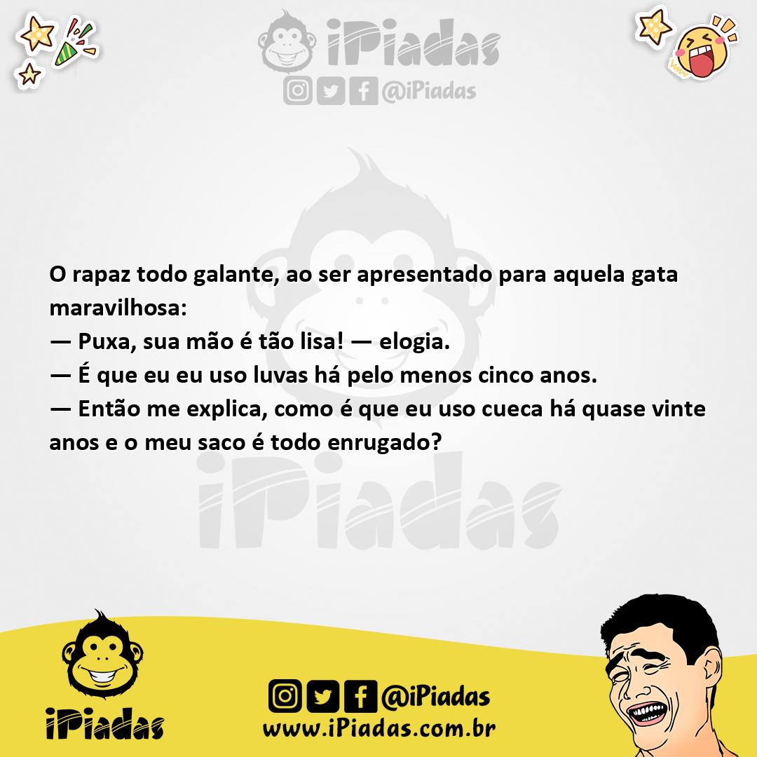 Ilustração da piada Mão Tão Lisa no iPiadas
