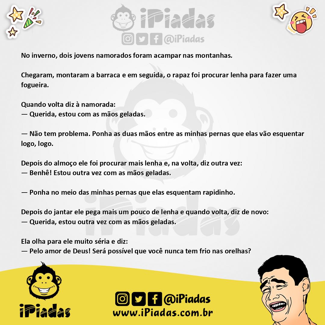 Ilustração da piada Mãos geladas no iPiadas