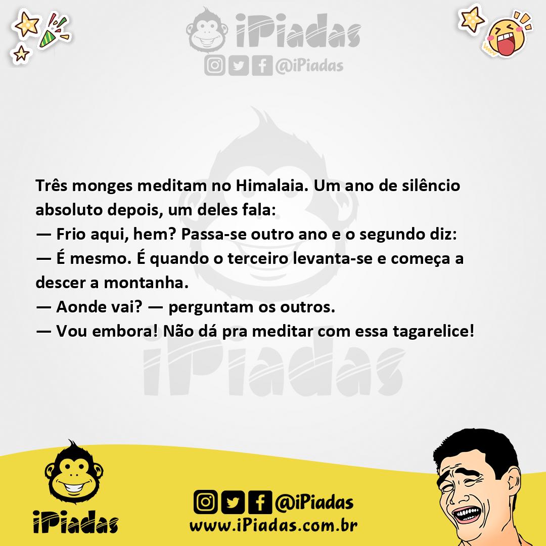 Ilustração da piada Meditando no iPiadas