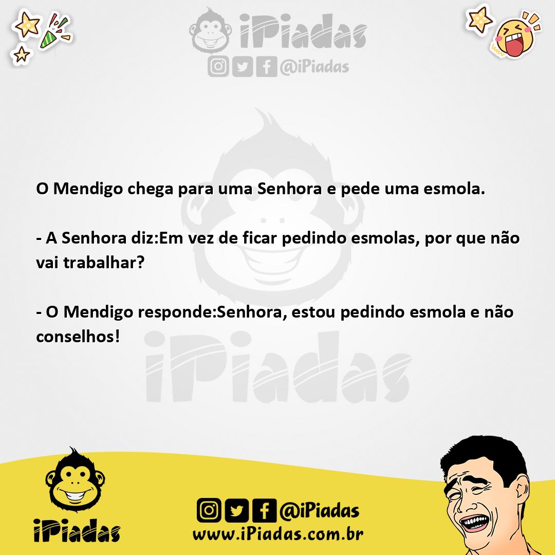 Ilustração da piada Mendingo revoltado no iPiadas
