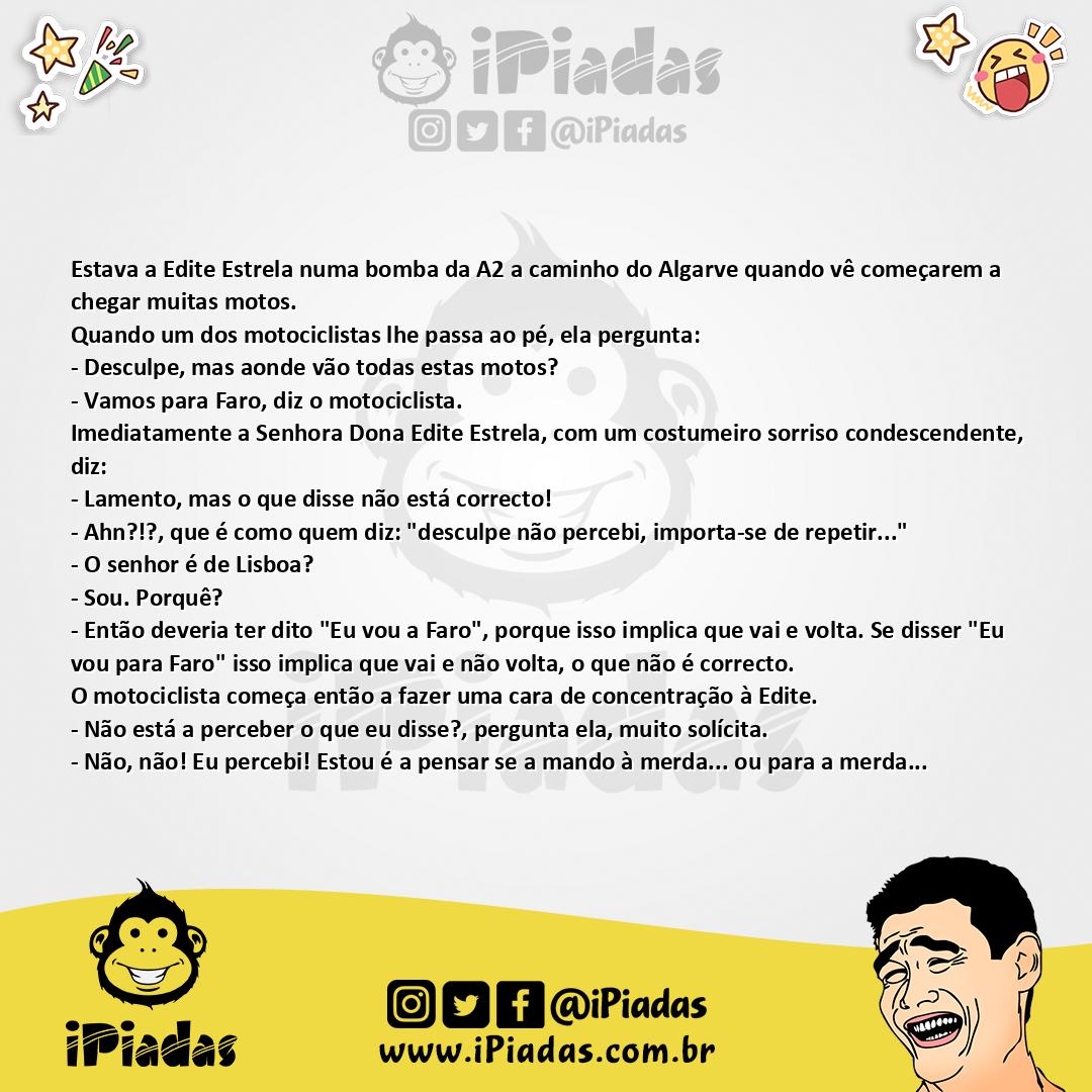 Ilustração da piada Motociclistas no iPiadas