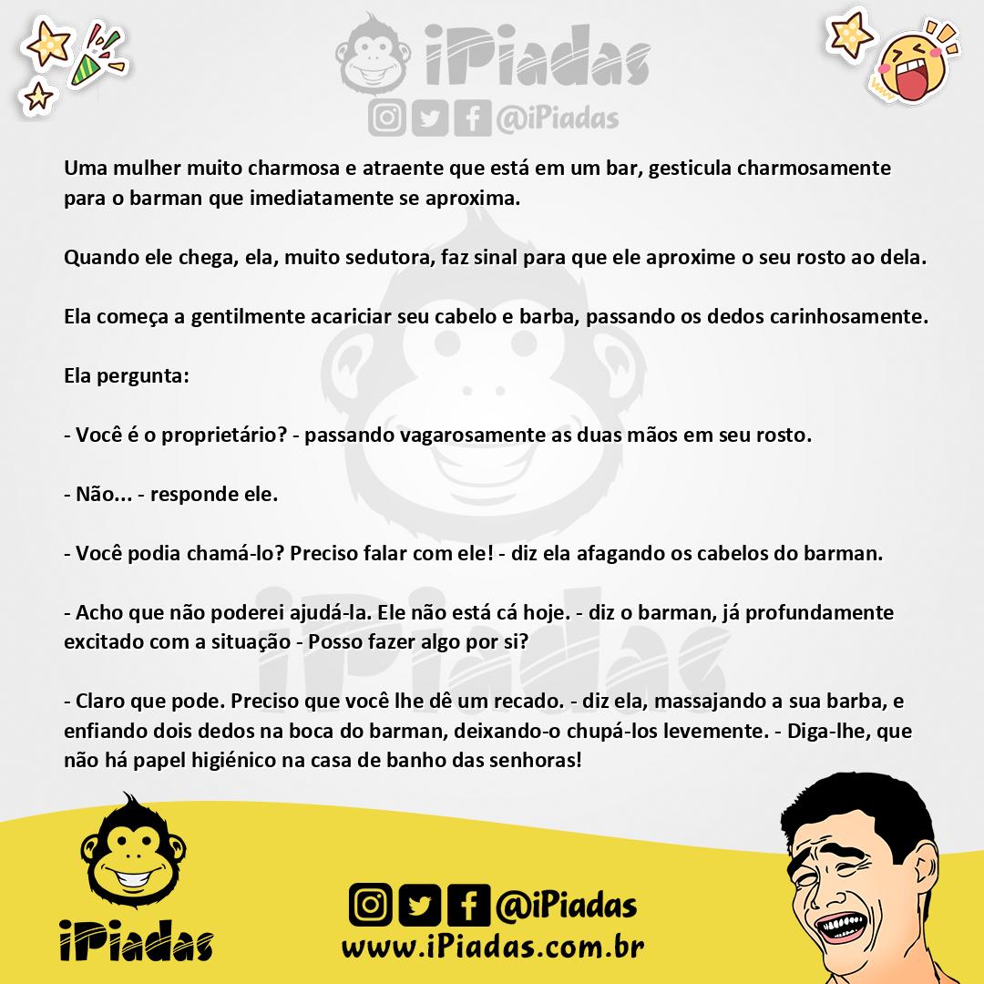 Ilustração da piada Mulher muito charmosa no iPiadas