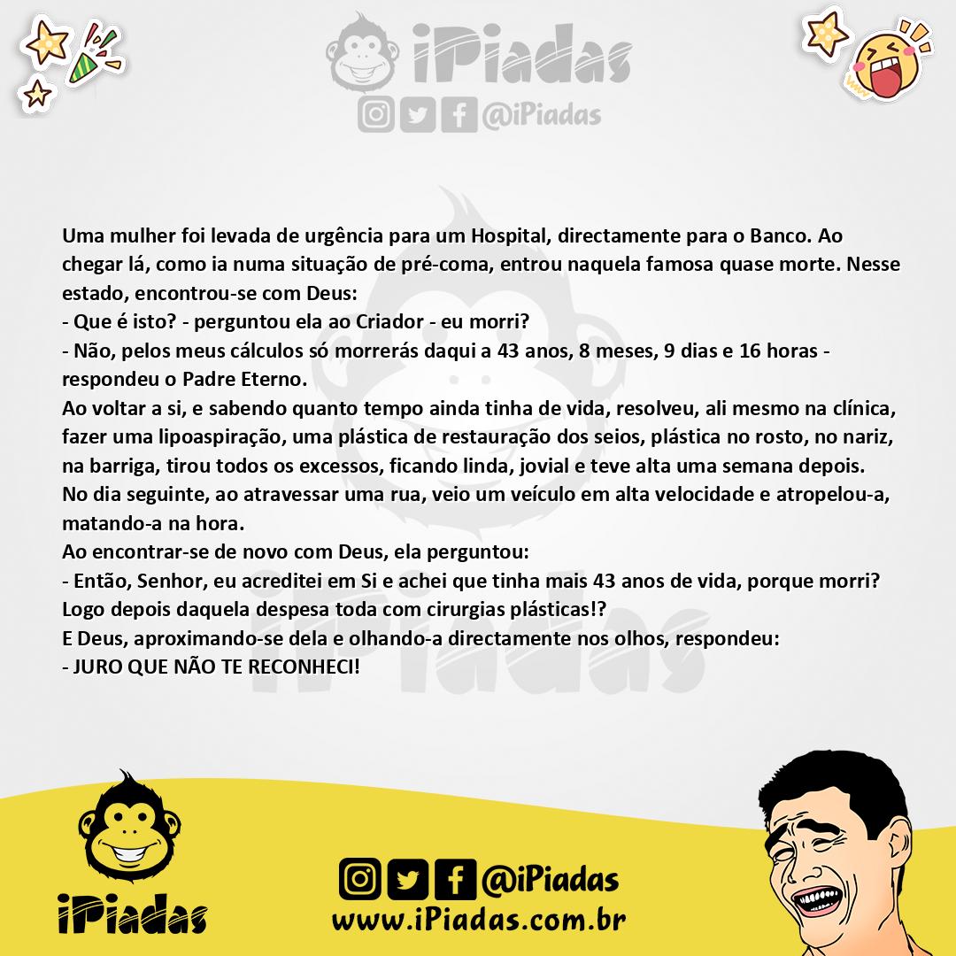 Ilustração da piada Mulher no hospital no iPiadas