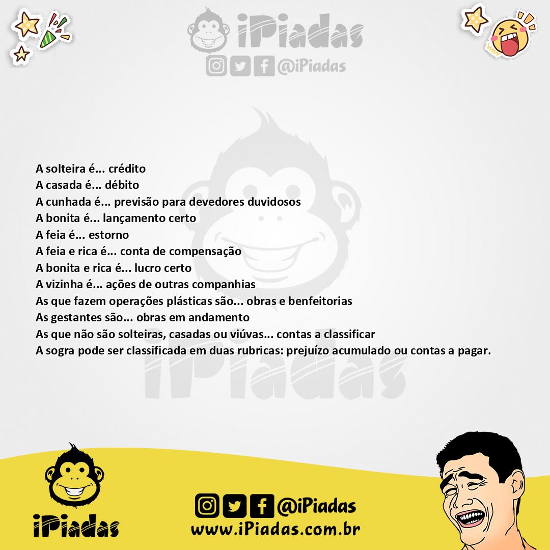 Ilustração da piada Mulheres e a contabilidade no iPiadas