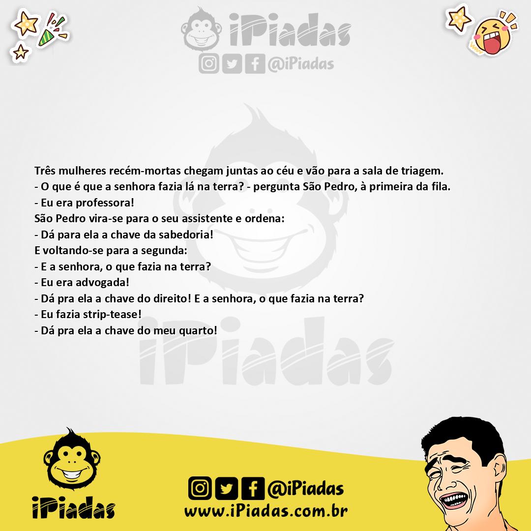 Ilustração da piada Mulheres entrando no céu no iPiadas
