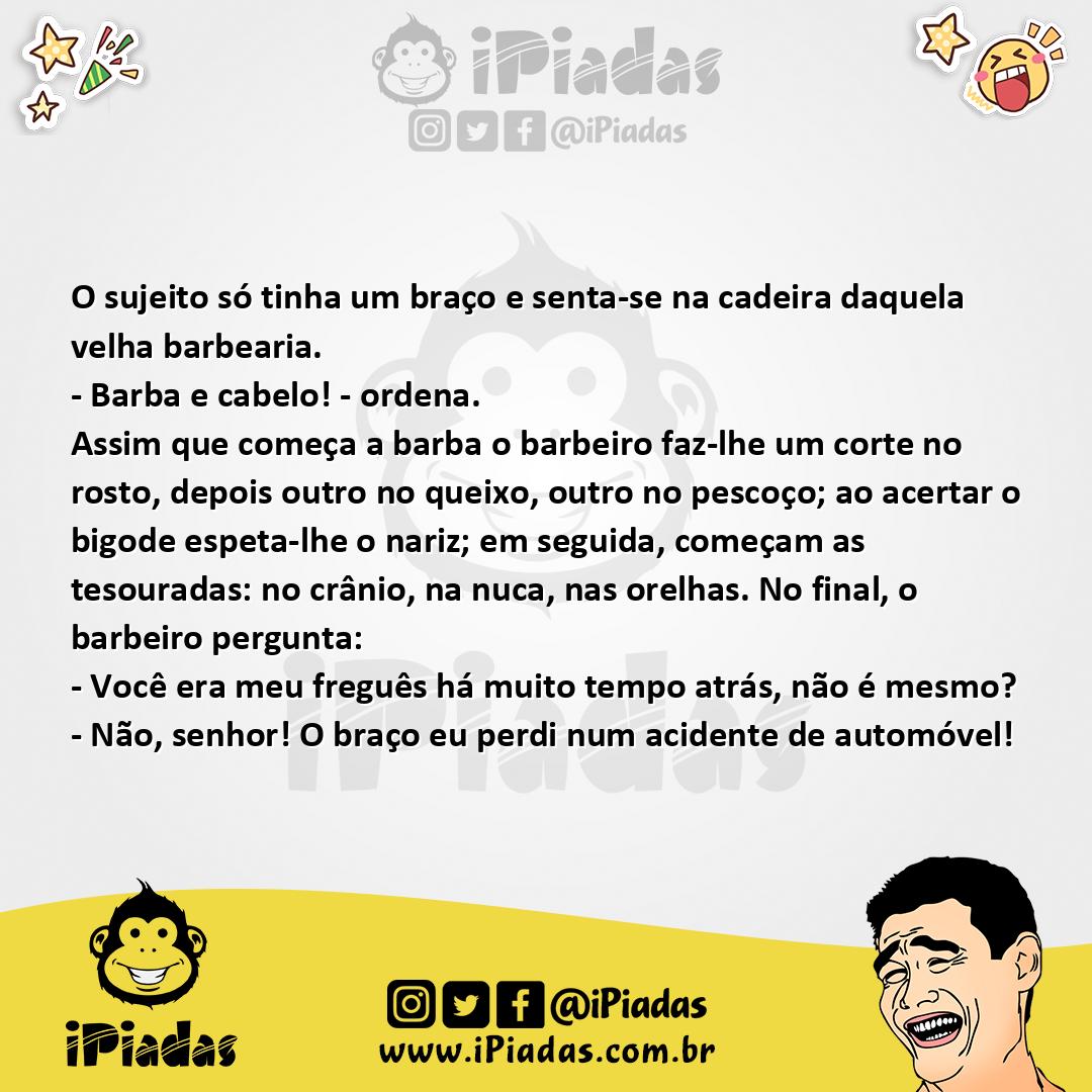 Ilustração da piada Na Barbearia no iPiadas