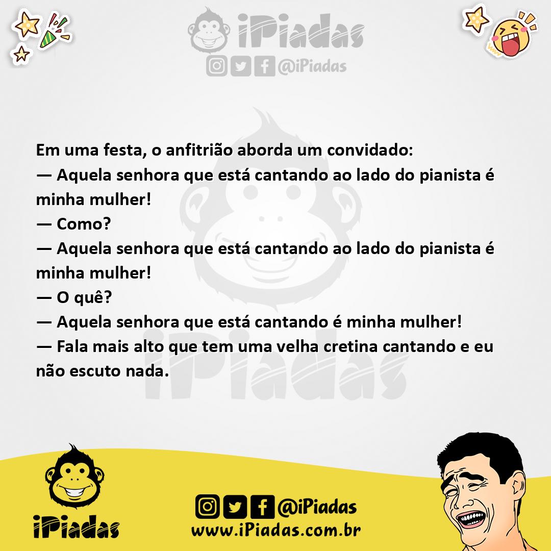 Ilustração da piada Não Escutando no iPiadas