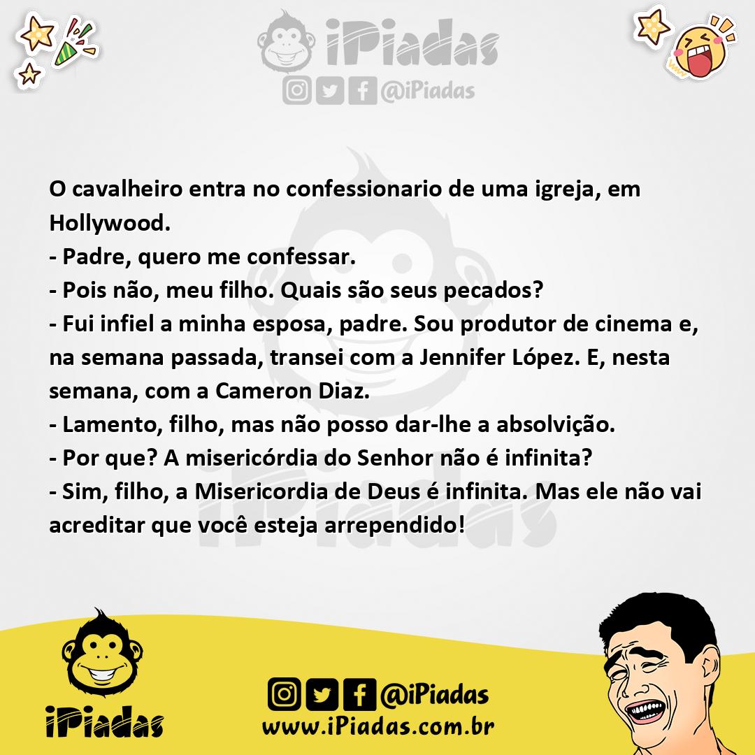 Ilustração da piada Numa igreja em Hollywood no iPiadas