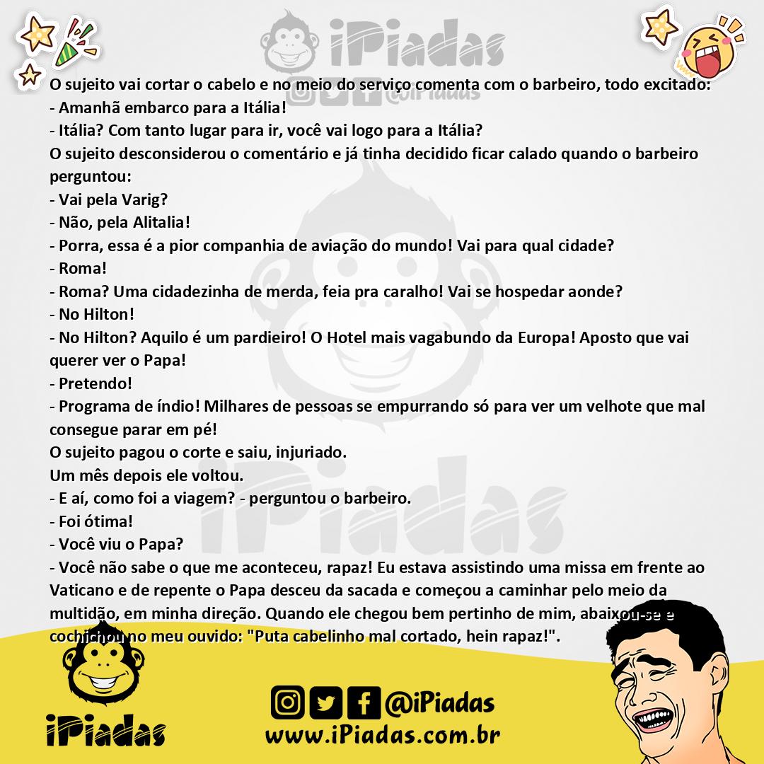 Ilustração da piada O barbeiro não servia no iPiadas