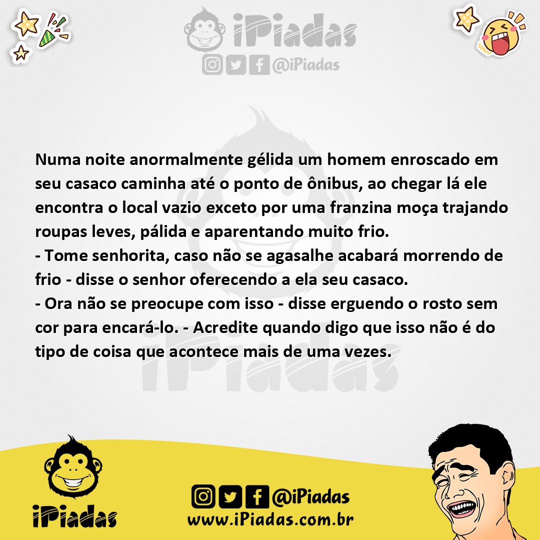 Ilustração da piada O Cavalheiro na Noite Fria no iPiadas