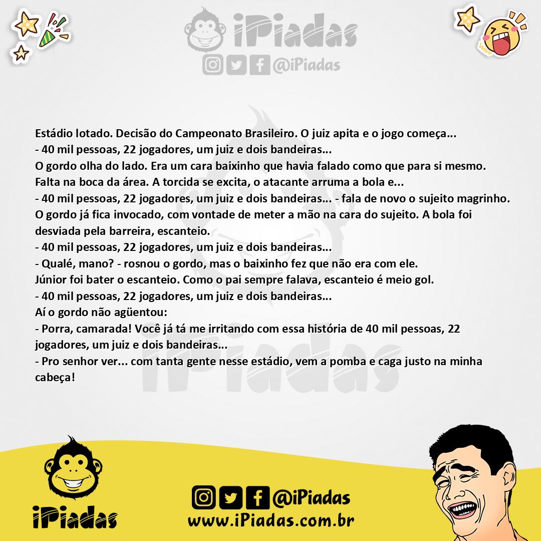 Ilustração da piada O Chato no Estádio no iPiadas