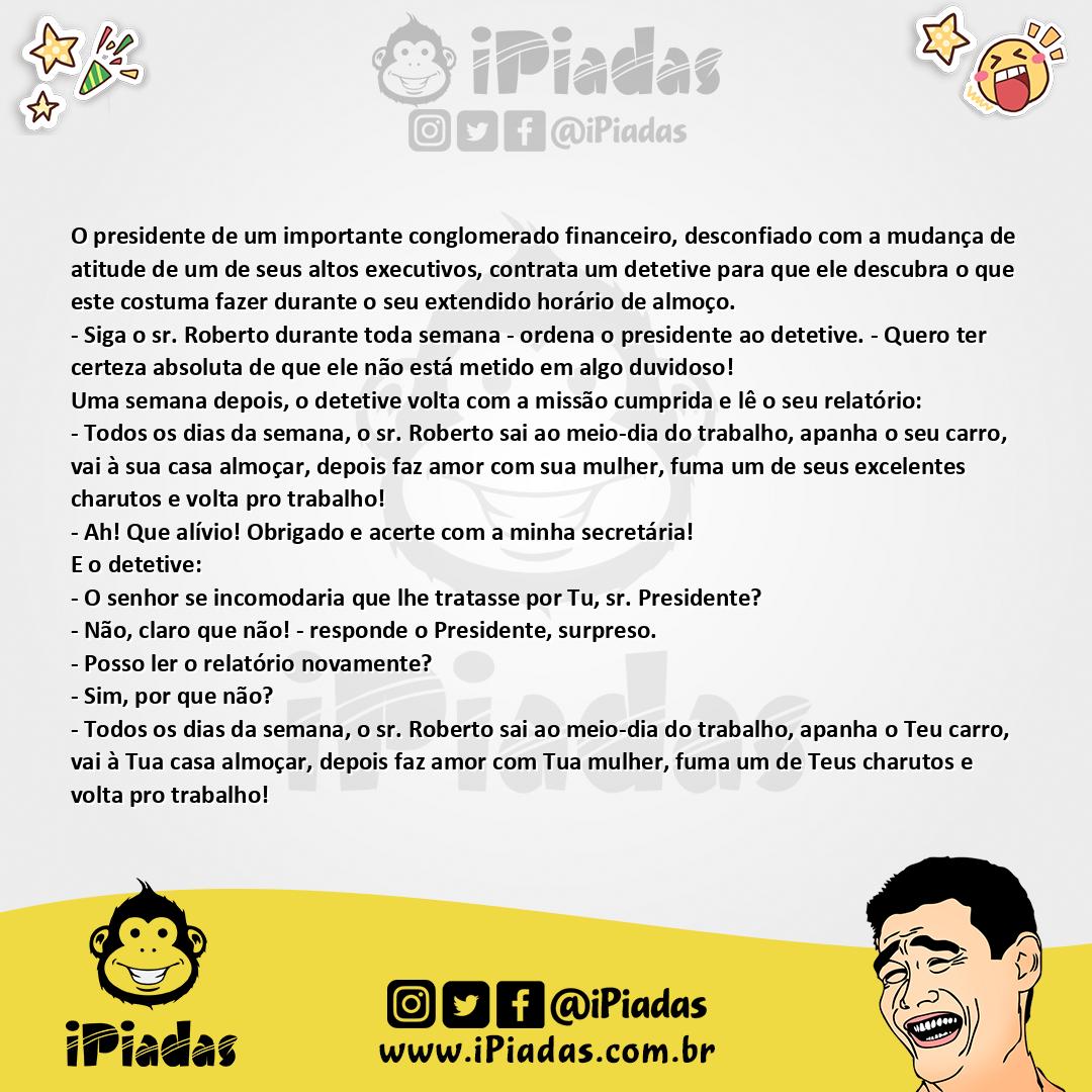 Ilustração da piada O Executivo Desconfiado no iPiadas