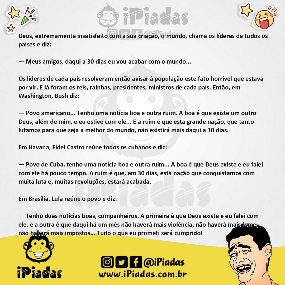 Ilustração da piada O Fim Do Mundo no iPiadas