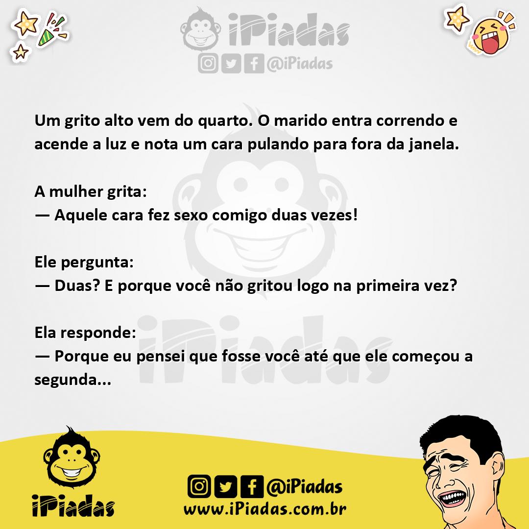 Ilustração da piada O homem que fez sexo duas vezes no iPiadas