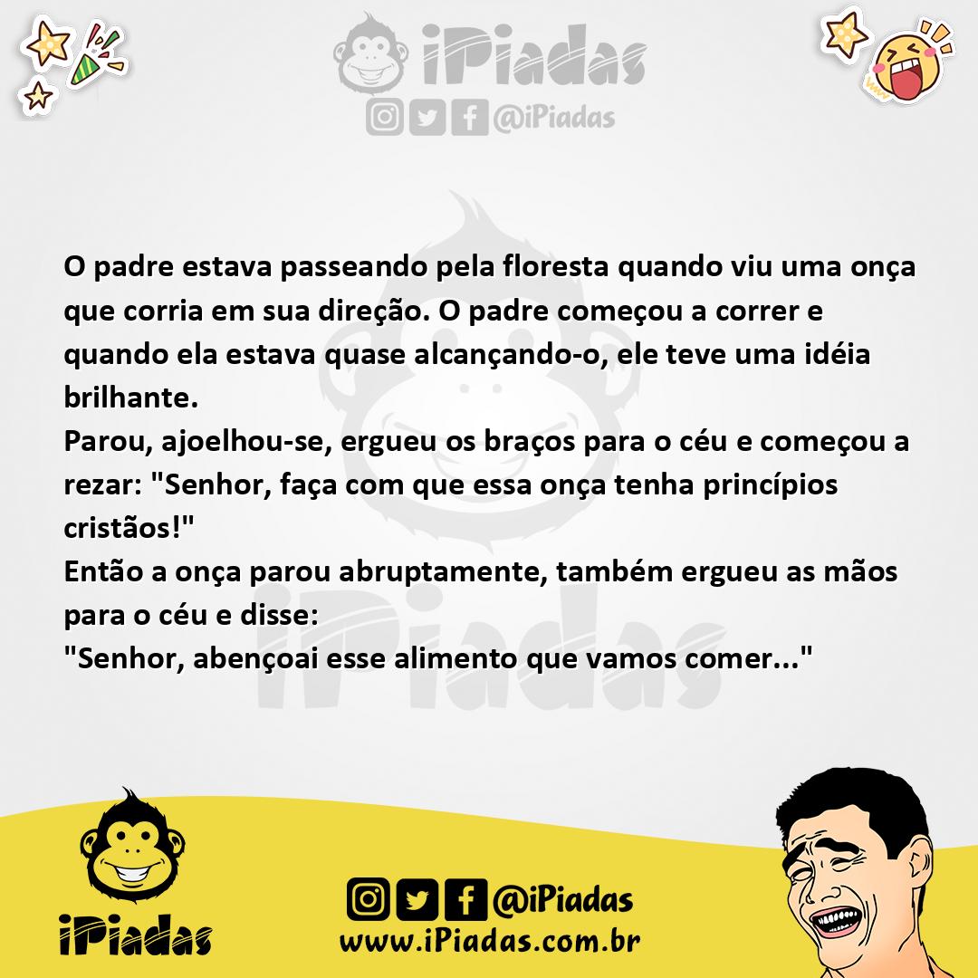 Ilustração da piada O padre e a onça no iPiadas
