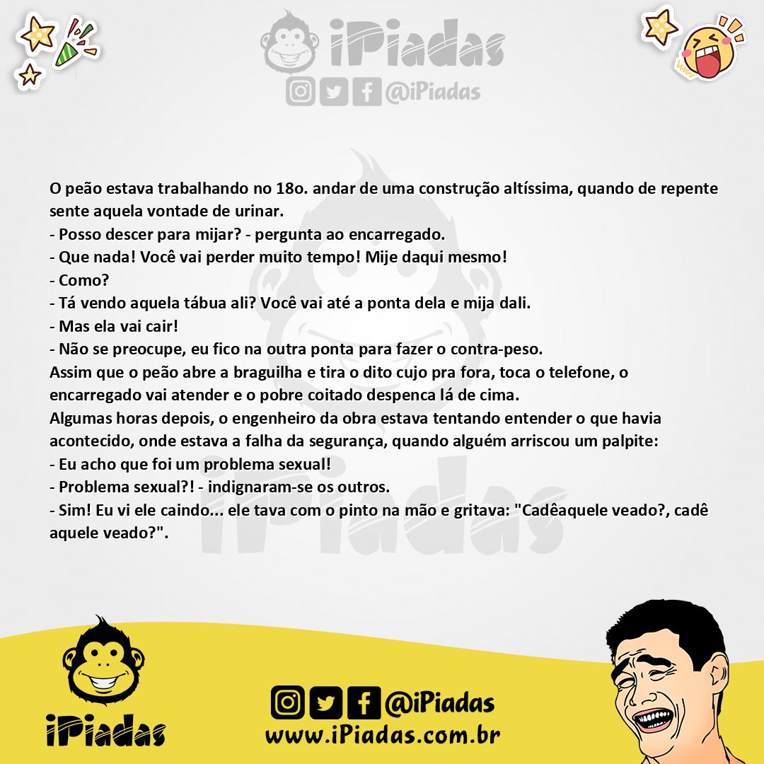 Ilustração da piada O Peão Mijão no iPiadas