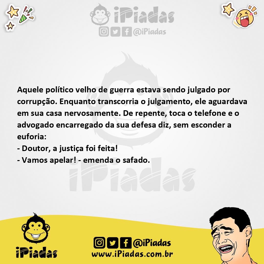 Ilustração da piada O Político Processado no iPiadas