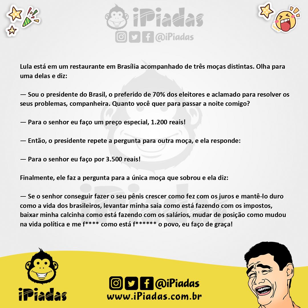 Ilustração da piada O preço para Lula no iPiadas