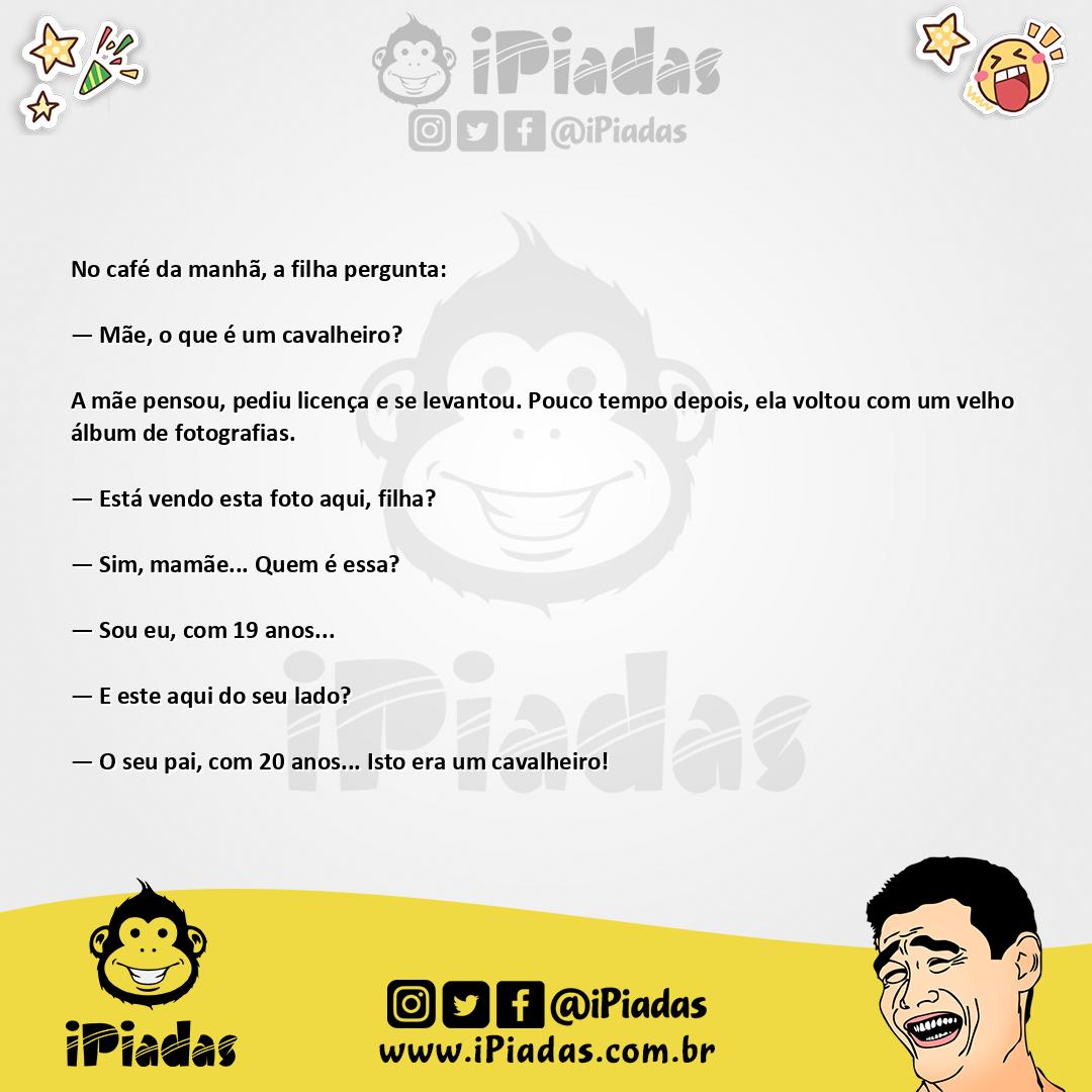 Ilustração da piada O Que é Cavalheiro? no iPiadas
