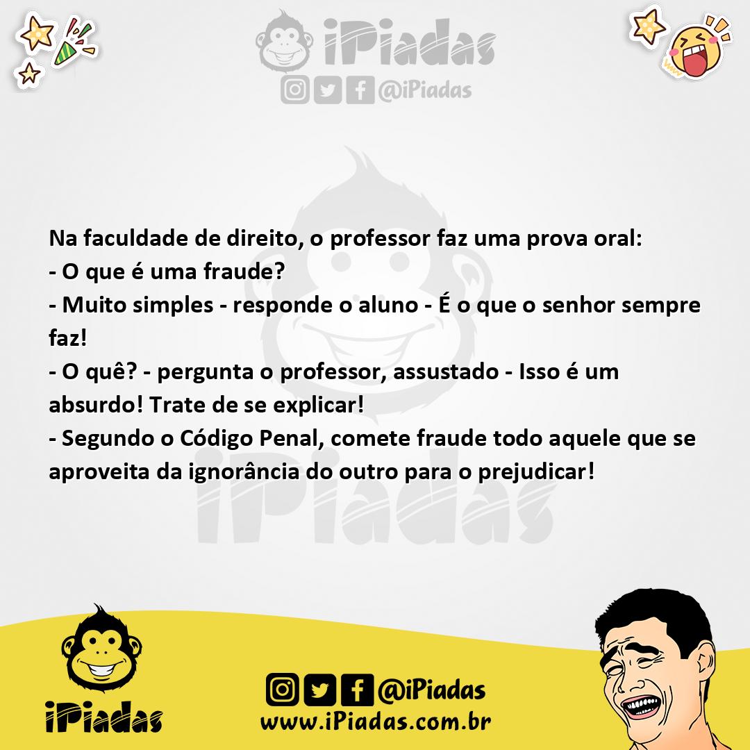 Ilustração da piada O que é fraude? no iPiadas