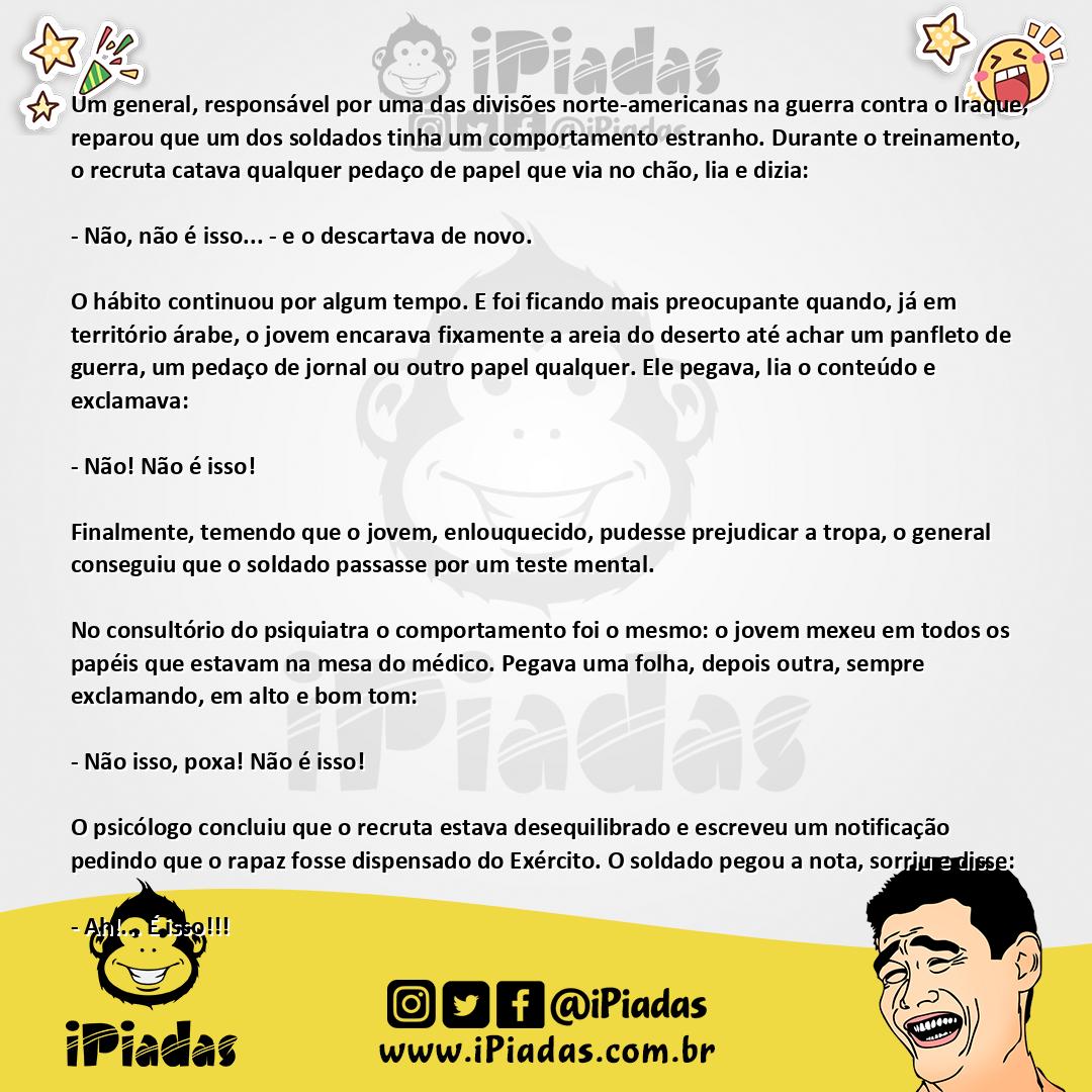 Ilustração da piada O Soldado Louco no iPiadas
