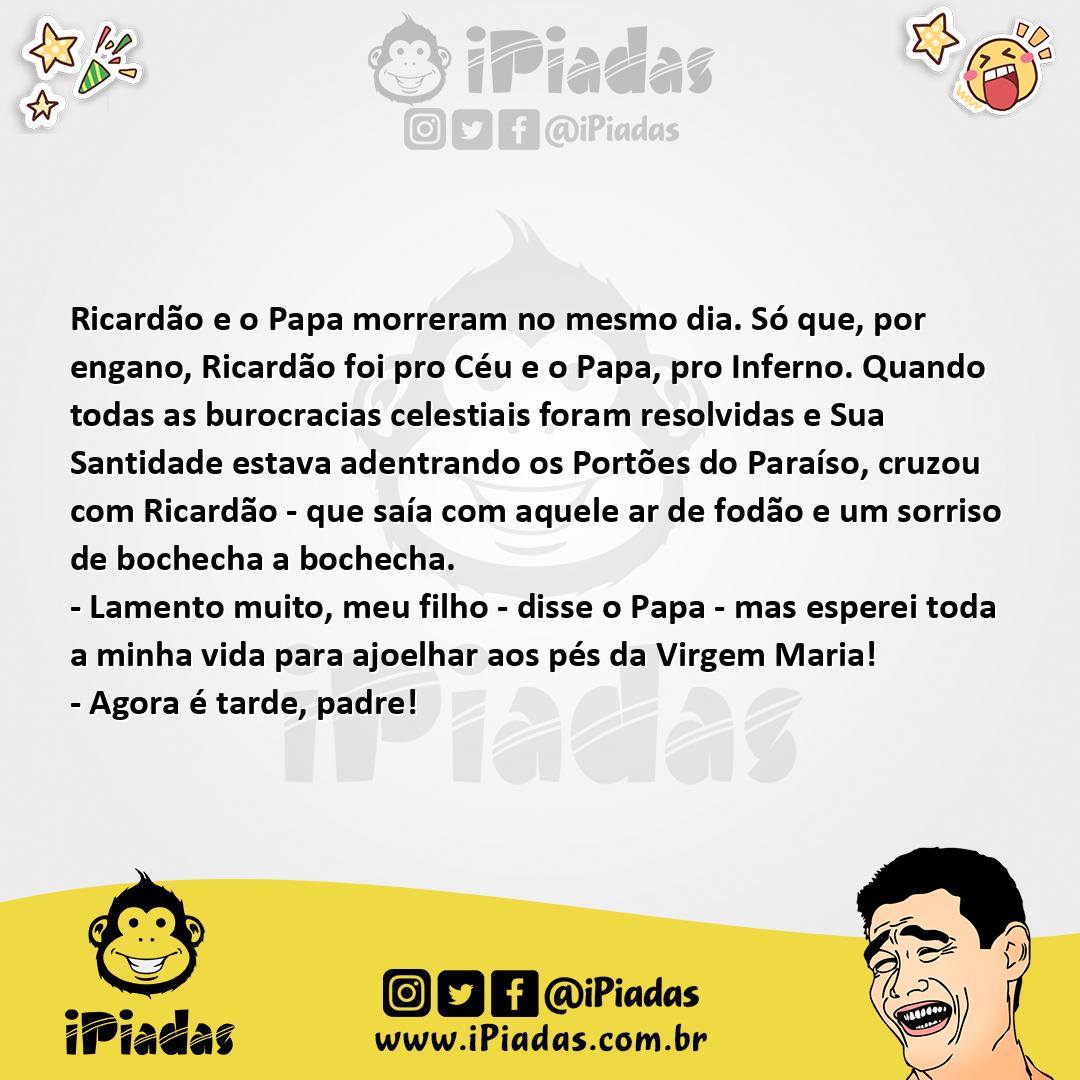 Ilustração da piada Papa e o Ricardão no iPiadas