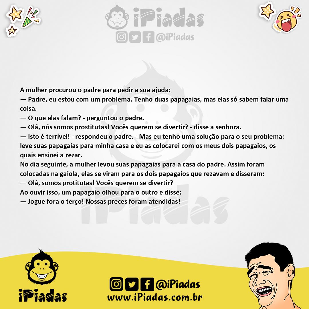 Ilustração da piada Papagaios no iPiadas