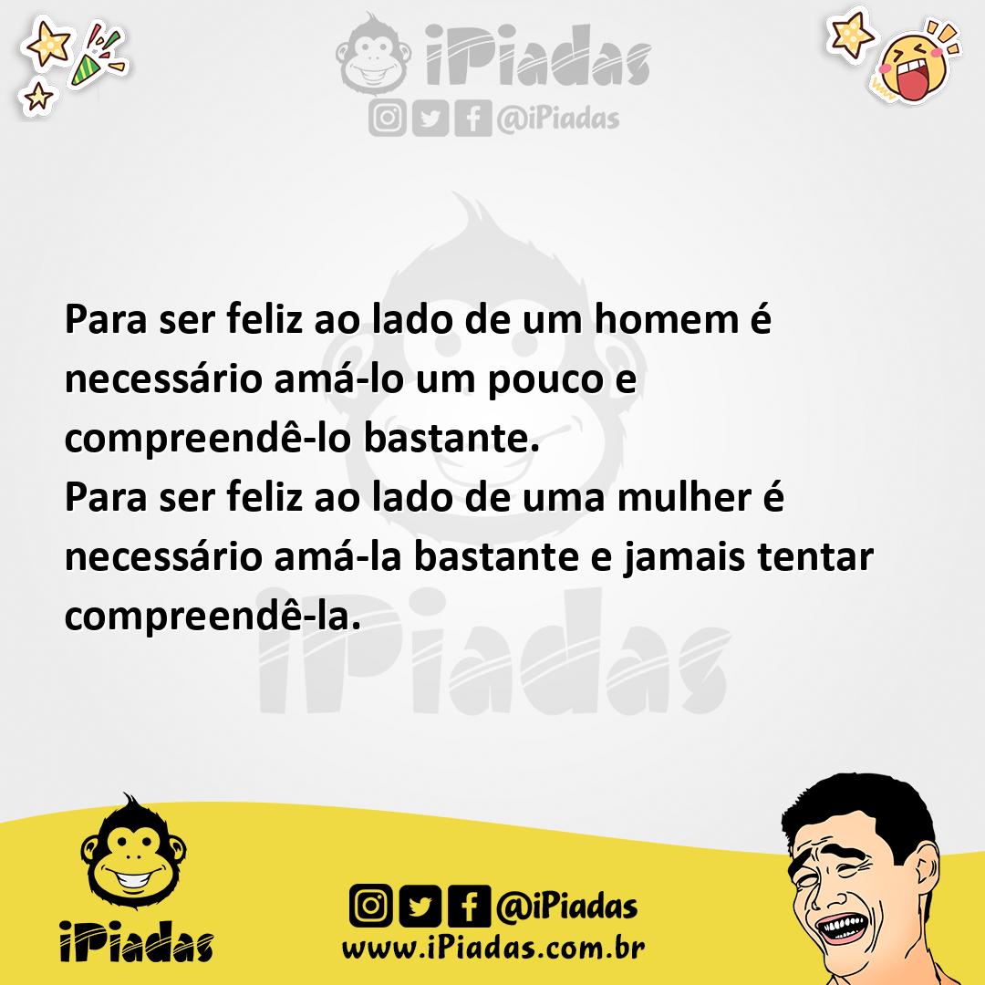 Ilustração da piada Para ser feliz no iPiadas