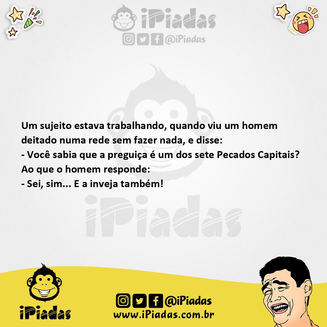 Ilustração da piada Pecados capitais no iPiadas